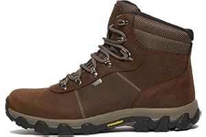 Peter Storm Men’s Caldbeck Walking Boot with High Traction Rubber Sole & Ankle Support, Durable Leather Upper, Waterproof, Breathable, Lightweight, Outdoors, Hiking & Trekking Footwear