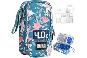 YOUSHARES Breastmilk Cooler Bag - Breast Milk Cooler Travel Bag with 2 Ice Packs, Breastmilk Storage for Breastfeeding(Lily)