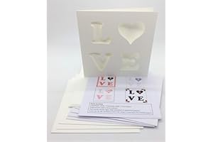 Iris Folding Card Pack Love Word 15cm Size, Makes 4 Cards DeeCraft Handmade Craft