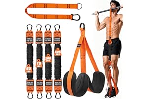 Fitense Bandas de Resistencia para dominadas de Alto Rendimiento, 50 – 350 Libras, con Resistencia y Altura Ajustables con Pedales de reposapiés, Bandas auxiliares para dominadas, Bandas de