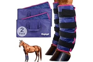 Magic Gel - Pack de Gel de Glace pour Chevaux - Enveloppe Botte Guêtre de Thérapie par le Froid pour Jambe de Cheval - Poche de Glace Géante (Twin Ice Boot)
