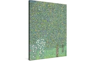 PICANOVA – Gustav Klimt Rosebushes Under The Trees 60x80cm – Quadro su Tela – Stampa Incorniciata con Spessore di 2cm Altre Dimensioni Disponibili Decorazione Moderna