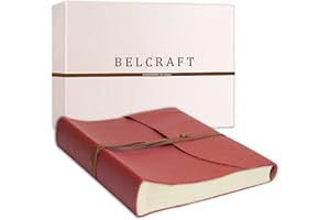 BELCRAFT Capri Album Photo en Cuir de fabrication Artisanale Italienne, A4 (23x30 cm) Corail