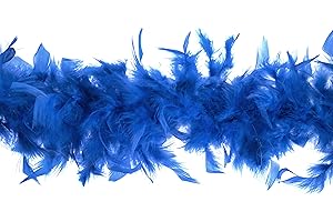 Trimits Marabou Feather Boa Fancy Dress for Parties, Festivals, Pride, Hen Do, Stag Do, Halloween, Christmas, Royal Blue, 1.8m x 12cm