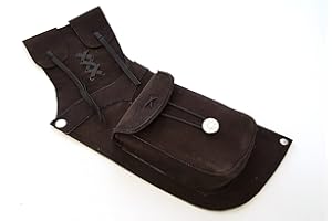 starlingukpk Archery Traditional Suede Leather Side Quiver. (Dark Brown For Right Hand And Yellow For Left Hand).
