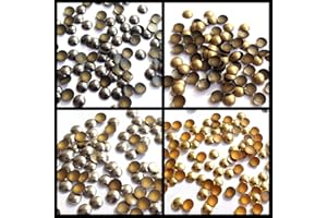 World of Sparkles Hot fix Iron on Round Studs for Clothing Nail Head Metal Dome Beads Shoes Bags Leather Craft & Art Accessory DIY (Silver, 10mm - 100pcs)