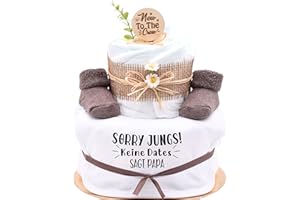 ‎TREND MAMA KEIN STREICHELZOO Trend Mama | Windeltorte | Nature Design | Lätzchen, Kuschelsocken |Geschenk Geburt (Design| Sorry Jungs keine Dates sagt Papa)