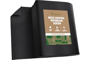 GardenGloss® 30m2 Agrowłóknina Przeciw Chwastom – Mata Ogrodowa Przepuszczająca Wodę – Wytrzymała Włóknina 50g / m2 – Wysoka Stabilizacja UV (15m x 2m, Składana)
