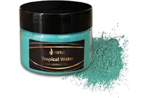 ‎AARTSZ Epoxidharz Farbe Metallic (Tropical Water/Turquoise (20g)), AArtsZ Mica Pulver Puder, Epoxy Resin Farbe, Farbpigmente Pigmentpulver Farben für Kosmetisches Qualität, Niveau Lipgloss Seifenfarben