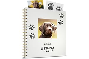 BIBI & BEAU Libro de recuerdos para perros y álbum de fotos de recuerdo, regalos para nuevos dueños de cachorros y amantes de los perros, agenda de recuerdos, álbum de recortes