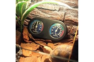 WOSUNE Hygrometer Humidity Meter, Reptile Hygrometer,Temperature Humidity Meter, Reptile Thermometer Vivarium Thermometer Round Shape Hygrothermograph,No Battery Required for Pet