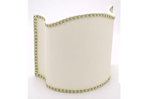 Paolo Rossi Paralume Mezzo Ventola Cartella in Tessuto e PVC - Produzione Propria - Made in Italy (cm 30) - Attacco E14 - E27 - Colore Bianco o Avorio - Rifinitura con Oro o Senza Oro