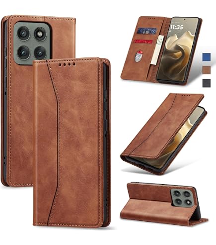 Hülle Für Motorola Moto Edge 60 Pro – Flipcase Mit Blumenmuster, 5 Kartenfächern & Handgelenksschlaufe