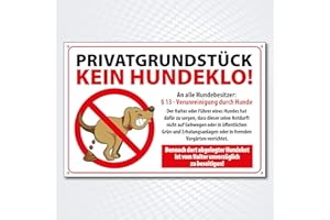 ‎PG PICO SIGNS SCHILDER UND MEHR Hochwertiges Schild aus Alu-Dibond mit UV-Schutzlackierung " PRIVATGRUNDSTÜCK kein Hundeklo " 300 x 200 mm rechteckig | Hundekot, Hundehaufen |