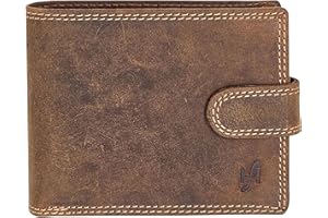 STARHIDE Handmade Wallets for Men UK | Genuine Distressed Hunter Leather | RFID Blocking Notecase Wallet | Coins and Id Card Holder | 710