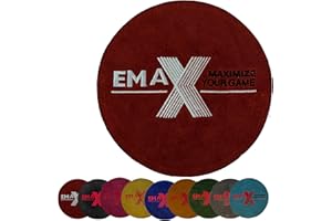 EMAX BOWLING SERVICE GMBH MAXIMIZE YOUR GAME EMAX Serviette de bowling Shammy - Forme ronde - Tampon de nettoyage pour boules de bowling - Tissu de bowling en cuir - Accessoire de bowling - Chiffon de soin de balle - 9 couleurs (rouge)