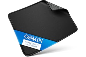 Gomin Gaming Mauspad Mini - 230 x 180 mm Mousepad rutschfest - ohne Störendes Logo und Fransenfreie Ränder - Verbessert Geschwindigkeit und Präzision für Büro, Computer, Laptop - Schwarz