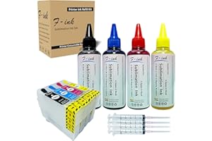 FINK 400 ml Sublimationstinten-Set, kompatibel mit 16 oder 16XL Tintenpatronen, Wärmeübertragungstinte für Tassen/Teller/Polyester-Shirts/Handyhüllen usw.