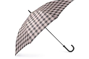 VOGUE-Paraguas largo estampado Chess, tamaño Golf XXL extra grande. Tejido Pongee. Apertura automática. Paraguas Anti-Viento (Wind Proof). Medida abierto: 133 cm. Peso: 680 gr.