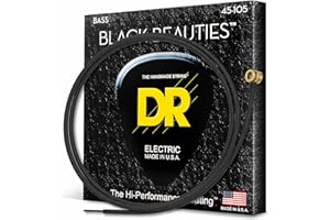 DR Strings BKB-45 BLACK BEAUTIES™ - BLACK Coloured Bass Strings: Medium 45-105