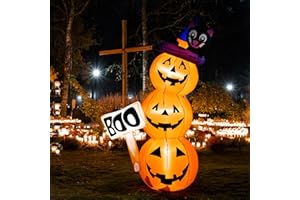 Solpex Décoration d'halloween Gonflable Citrouille Fantôme Décoration 150 cm LED intégrées Gonflable Halloween Citrouille pour Halloween Party Jardin Pelouse Décoration