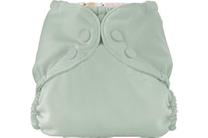 Esembly Cloth Diaper Outer, Waterproof Cloth Diaper Cover, Swim Diaper, Leak-Proof and Breathable Layer Over Prefolds, Flats or Fitteds, Reusable Diaper with Snap Closure, Size 1 (7-17lbs), Sea Glass