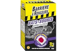 BARRIERE A RONGEURS BARASOPAT150 Lutte contre Rats & Souris - Appât sur pâte Noir 12 x 5 x 18.5 cm 150 g