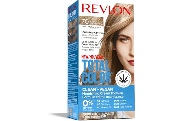 Revlon Total Color Coloration Permanente Clean & Vegan N°70 Blond Foncé Naturel 1 Unité