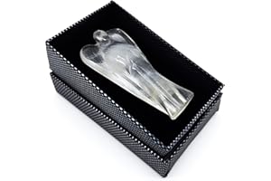 AB INDIA CRAFTS Ange gardien en cristal de roche - 5 cm - Porte-bonheur - Pierre de guérison - Dans une boîte à bijoux - Protection énergétique et bonheur