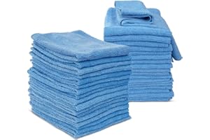 Masthome Paños de Limpieza de Microfibra,Juego de 36 paños de Limpieza Multiusos, Superabsorbentes sin Arañazos, Apto para Cocina, Mesa, Ventana de Coche, 35 x 35 cm, Color Azul