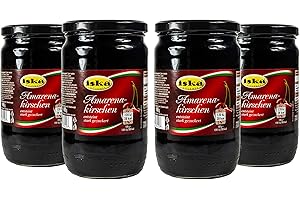 S.MILE GMBH Food-United Amarena-Kirschen in Sirup 4 x Glas 890g Spezialität aus Italien ausgezeichnete Qualität Amarena Sauerkirschen entsteint kandiert einzigartiges Aroma vielfältig einsetzbar