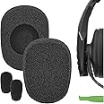 Geekria Comfort Foam Replacement Ear Pads and Mic Windscreen Set, Compatible with BlueParrott B450-XT Headphones (Black)
