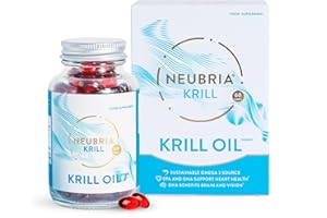 NEUBRIA Krill Oil Advanced Omega 3 Supplement - High Strength 1180mg - Phospholipids, EPA & DHA with Astaxanthin and Choline - Fish Oil Alternative, Cognitive Formula - Antarctic Krill - 60 Softgels