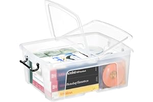 Strata Smart Box Clip-On Folding Lid Carry Handles 24 litre Clear Ref HW673CLR AQ03952