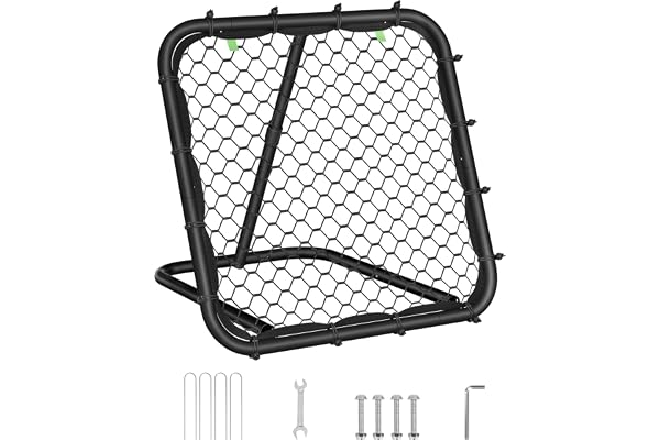 SONGMICS Rebondisseur de Football, But de Football pour Enfants, Portable, avec Cadre en Acier, Réglable en Angle, Montage Rapide, pour Jardin, Parc, Plage, Noir d Encre SZQ084B01