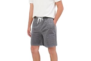 YUKIUINY Pantalone Corto Hombre Short Algodón con Cordón Pijamas Chandal Elástica Ajustable con Bolsillos Verano Shorts Deportivos para Jogging Fitness