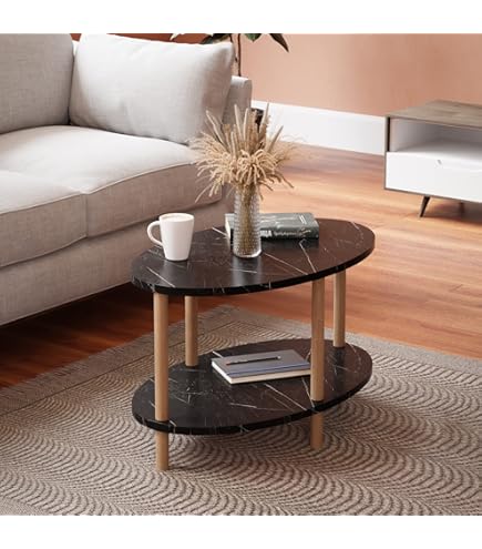 Rivièra Maison Ronde Salontafel Casone Marmer en eikenhout