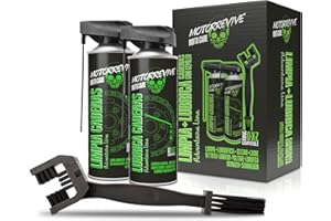 Motorrevive Pack Adventure Line con detergente, lubrificante e Spazzola per Catene di Moto off-Road 380 + 380 ml. Grasso Liquido. Manutenzione Completa per Motocross, Enduro e percorsi Fuoristrada