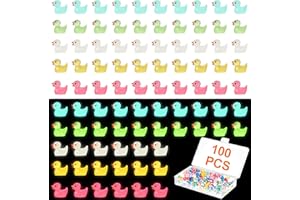 Ormromra 100 Sztuk Mini Kaczek z Żywicy - Świecące Miniaturowe Figurki do Akwarium, Dekoracji, Domku dla Lalek i Rzemiosła