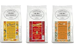 CAFFÈ CORSINI 1950 Caffè Corsini - Cafè en Grains 3x250g Compagnia Dell'Arabica Mix Brésil / Colombie / Inde, Mono Origine, 750g au Total