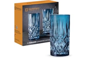 Nachtmann 105441 - Set di 2 bicchieri da cocktail blu, in cristallo, 395 ml, colore: blu vintage