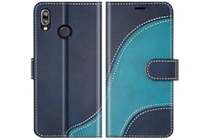BoxTii Funda para Huawei P20 Lite/Nova 3E, Funda de PU Cuero para Huawei P20 Lite/Nova 3E, Magnético Carcasa Libro con Ranuras para Tarjetas, Azul