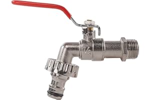 COST WISE Garden tap 3/4" bsp Garden Outdoor Lever tap with Universal Click-Lock Outlet Fitting,Ideal for Water Butts,rain Barrels and Storage Tanks