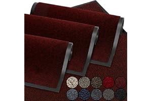 GadHome Tappeto Ingresso casa, Vino Rosso 90x120 cm|Tappeto da Esterno, intrappola la Polvere | Zerbino Impermeabile, Lavabile, Resistente allo Sporco | Tappetino Antiscivolo Cucina, Camera da Letto