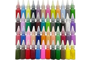 JMZLLRX 48 Bottiglie di Sabbie Colorate, 1.68kg Kit Artistico per Pittura con Sabbia, Kit di Arti e Mestieri con La Sabbia per Il Disegno, La Pittura