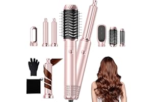 Airbrush 6 in 1 Multi Styler Air Brush Hair Stylers MogaWave Air Styler with Magic Styler, Blow Dry Hair Brush, air Curler, for Drying and Styling Straightening Volumizing Curling Sleeking