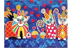 Maxwell & Williams Love Hearts Paño de Cocina con Diseño de Gatitos 100% Algodón, 50 x 70 cm – Azul Marino