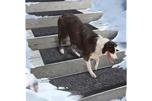 Aucuda 2 Pack Stair Treads Carpet Non-Slip Indoor, 76 x 21 cm Stair Runners Carpet for Wooden Steps, Treads Stair Rugs Mats for Kids, Elders & Dogs, Staircase Mat Carpet Grip Farmhouse.