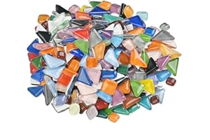 CENBEN 500g Bunte Glas-Mosaiksteine unregelmäßig Gemischte Glasmosaik Glas Mosaiksteine Bastelmix Dekoration Mosaiksteine Dekoration Mosaik Steine für DIY Handwerk Schmuckherstellung ca.300 Stück