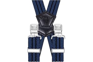 Decalen Bretelles pour homme - Largeur : 4 cm - Avec clip en métal très solide - Taille unique pour hommes et femmes - Réglable et élastique - Style X